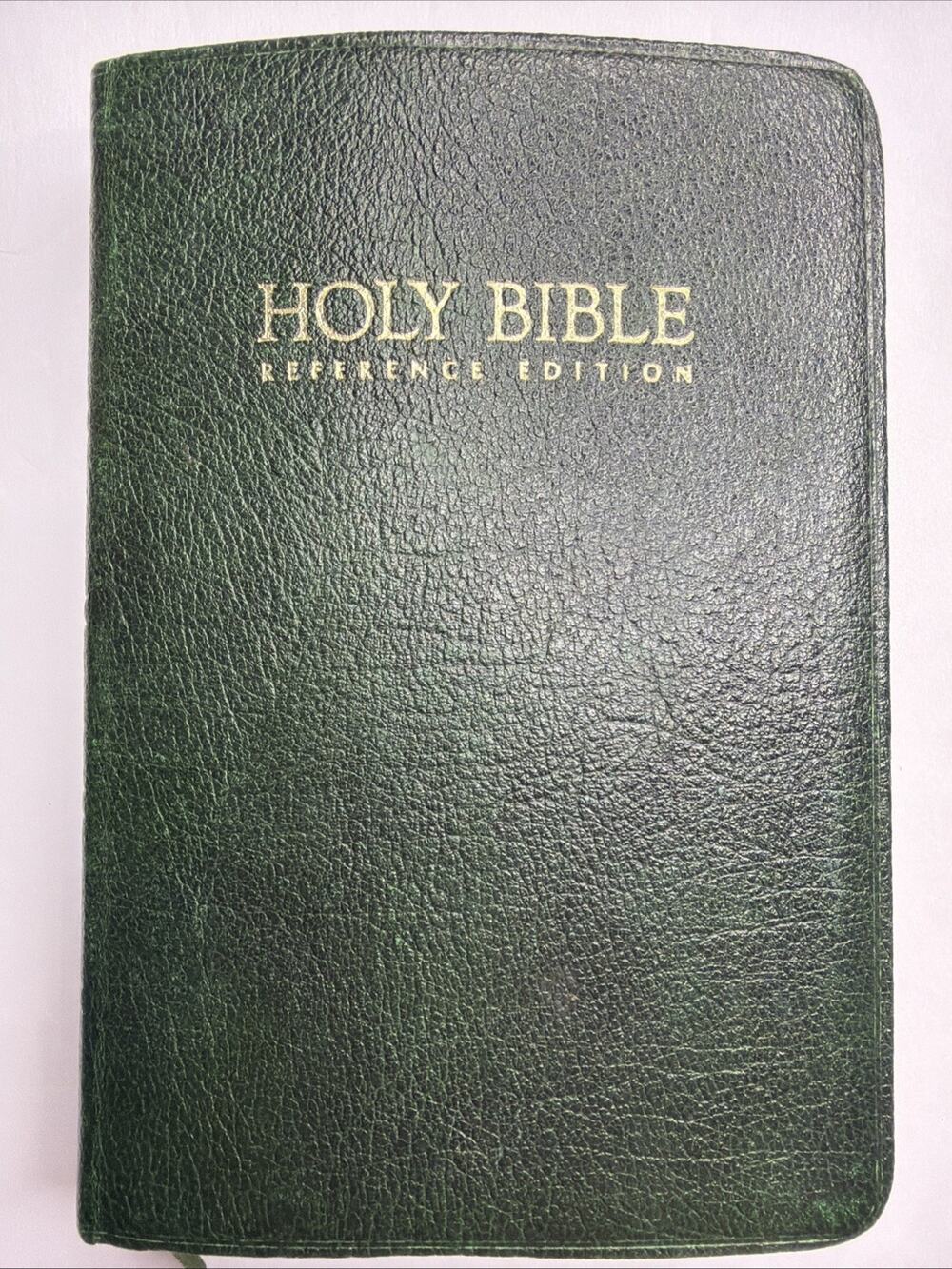 Holy Bible King James Version Reference Edition Green Leather 1972 Nelson 486G